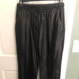 Black Faux Leather joggers